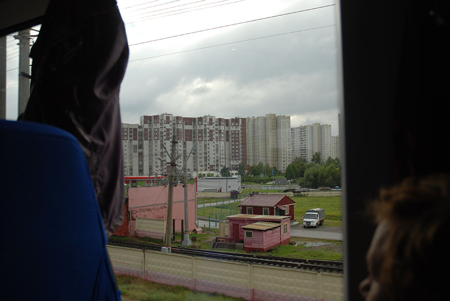 Trein Sint Petersburg naar Moskou uitzicht