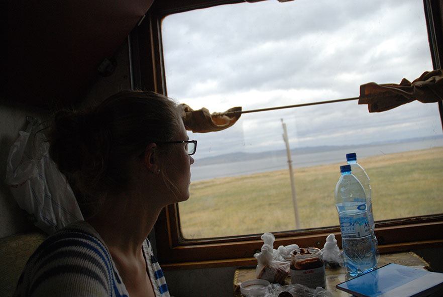Trein van Irkutsk naar Ulaanbaatar TransMongolië uitzicht