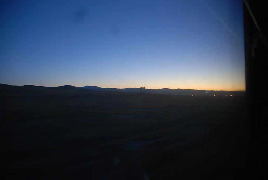 Zonsopkomst trein van Irkutsk naar Ulaanbaatar Mongolië