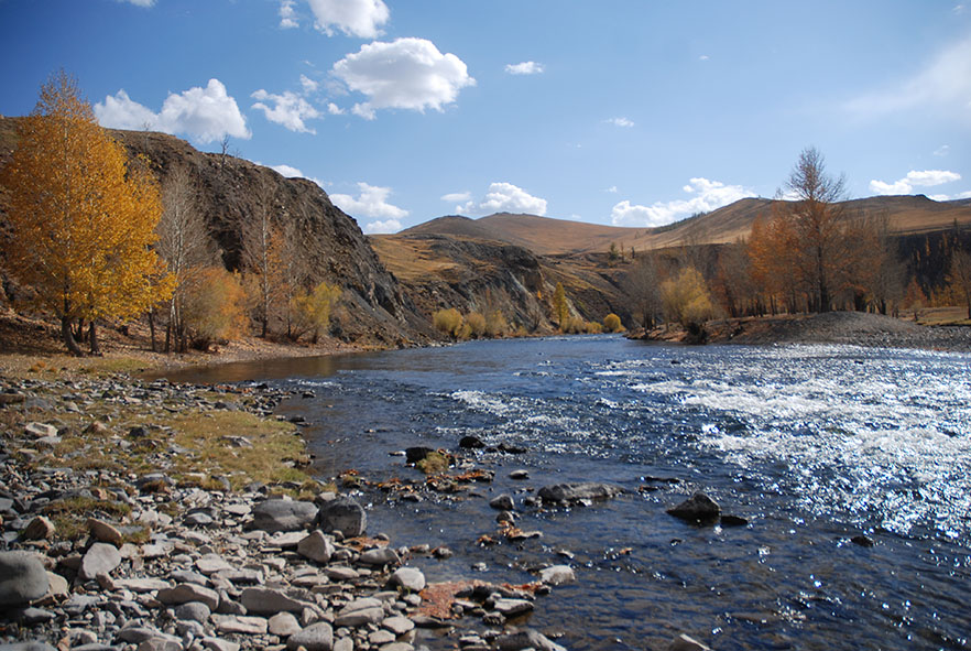 Orkhon valley nationaal park Mongolië rivier