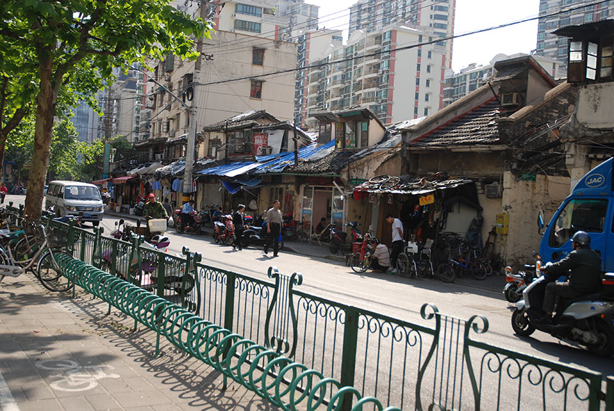 Straatbeeld van Shanghai China