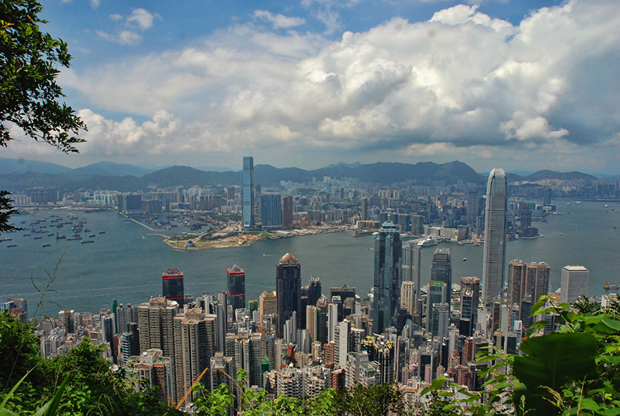 Victoria peak Hong Kong uitzicht op de stad