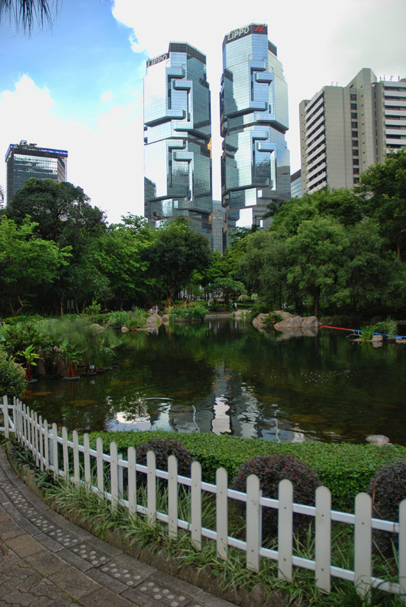 Hong Kong park gebouwen eromheen