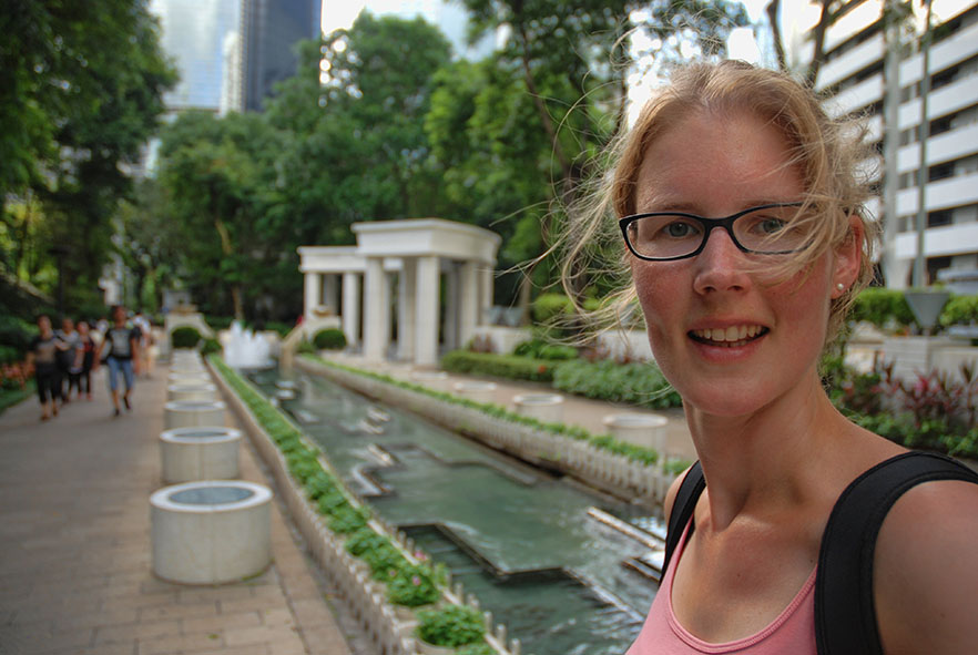 Hong Kong park fontein Els op Reis