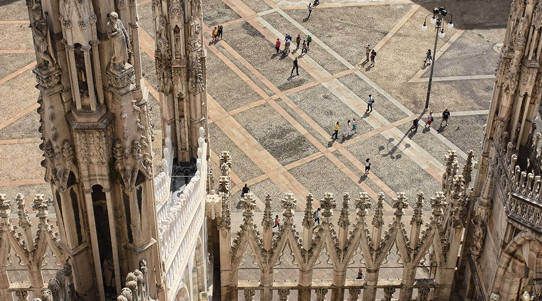 Milaan Italië bovenop de Duomo