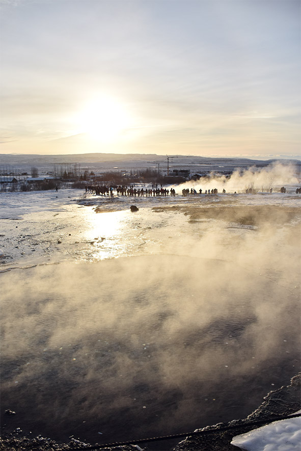 Thermoactief gebied bij de geiser Geysir IJsland