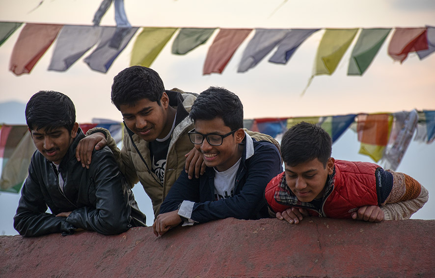Nepalese jongens Kathmandu