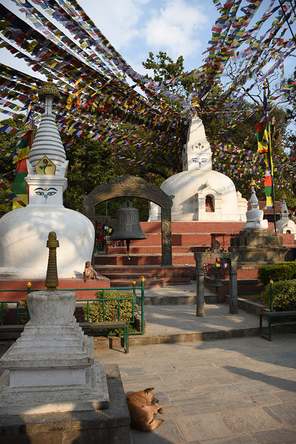Stupas bij de Swayambhu tempel Kathmandu